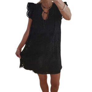 Vineyard Vines Cotton Eyelet Lace Ruffle Mini Dress w/ Detachable Tank Top Dress